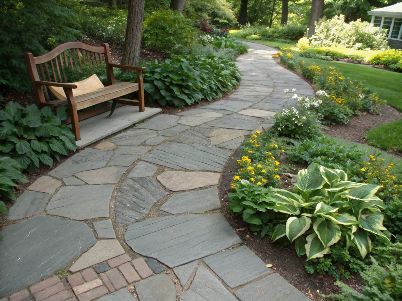 Paving and stepping stones pathway