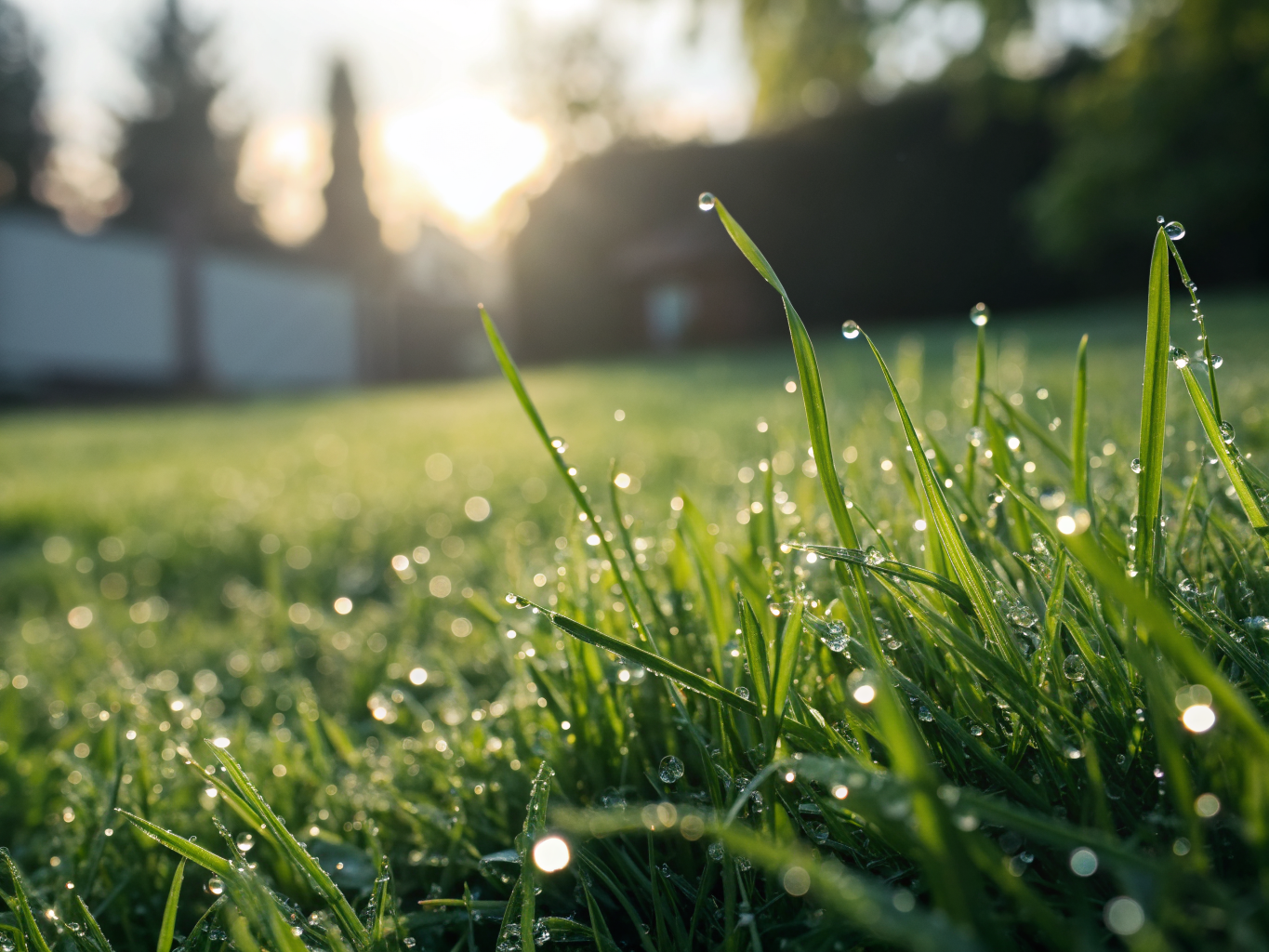 Close up of premium lush green turf texture